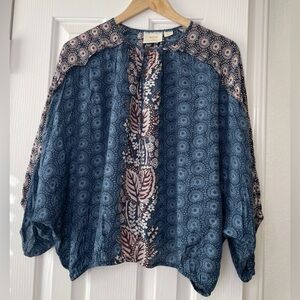 Anthropologie Maeve Leticia Ruffle Blouse Size Medium